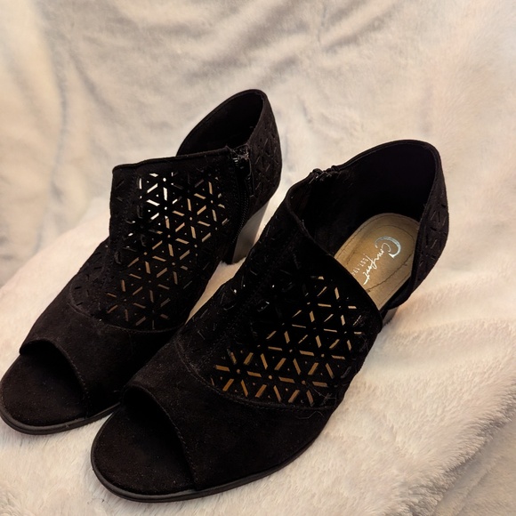 CATO Mesh Open Toe Chunky Heels, black, size 9 - Picture 6 of 8